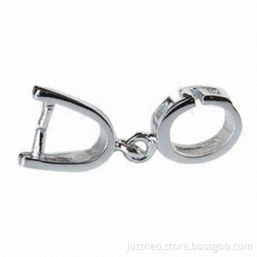 Solid 925 sterling silver pinch bail pendant connector, measures 16x5.2mm